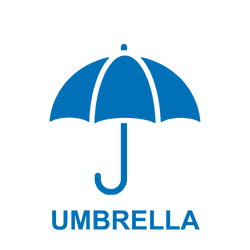 Blue icon with an umbrella and the word 'INSURE' underneath.