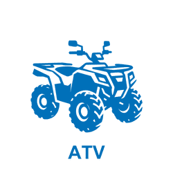 Icon of an ATV in blue with the label 'ATV'.